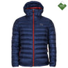 Fjern - Mens Arktis Down Hooded Jacket (Navy/Rust) | The Arktis is an incredibly versatile insulated layer that stands strong in brutal conditions