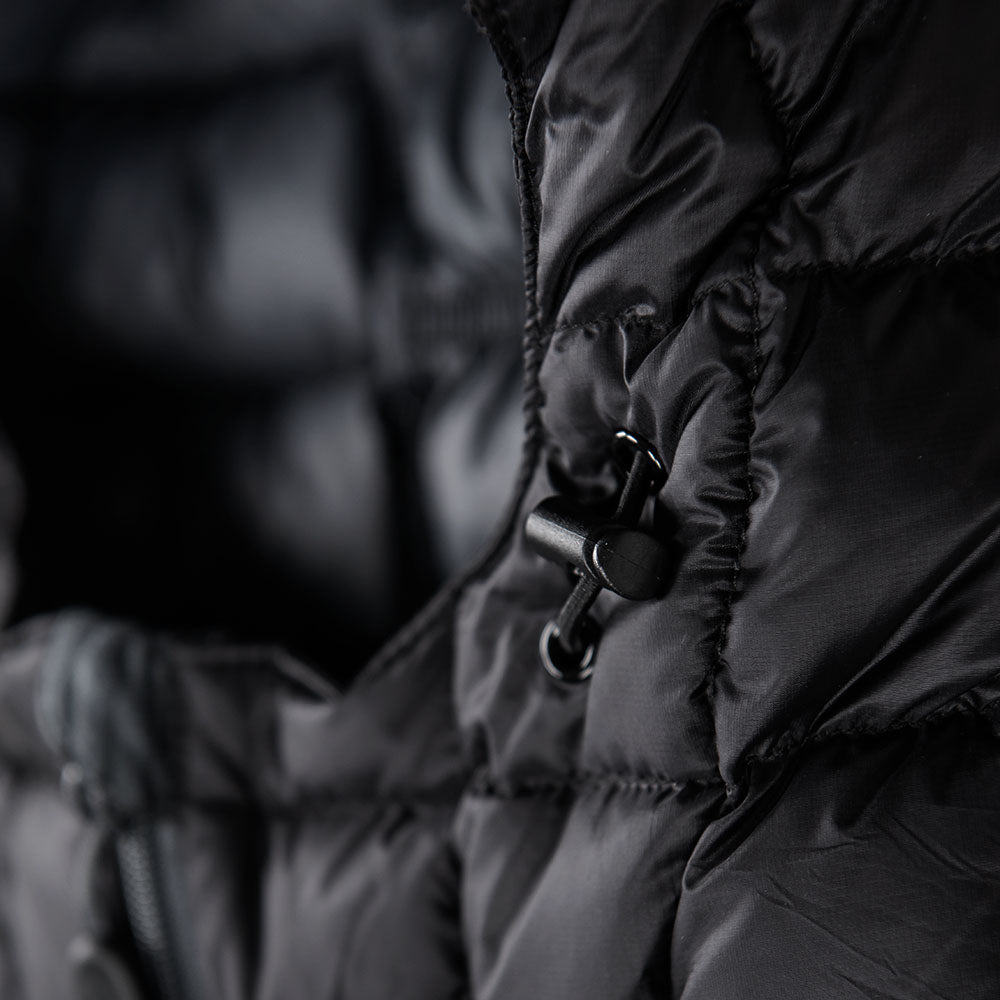 Fjern - Mens Arktis II Down Hooded Jacket (Black/Charcoal) | The Arktis is an incredibly versatile insulated layer that stands strong in brutal conditions