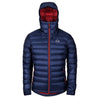 Fjern - Mens Arktis II Down Hooded Jacket (Navy/Rust) | The Arktis II is an incredibly versatile insulated layer that stands strong in brutal conditions