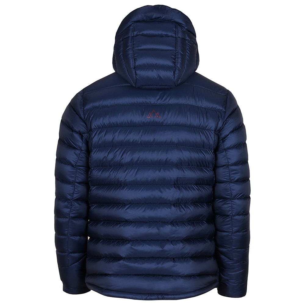 Fjern - Mens Arktis II Down Hooded Jacket (Navy/Rust) | The Arktis II is an incredibly versatile insulated layer that stands strong in brutal conditions