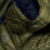 Fjern - Mens Arktis II Down Hooded Jacket (Olive/Navy) | The Arktis II is an incredibly versatile insulated layer that stands strong in brutal conditions