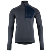 Fjern - Mens Bresprekk Half Zip Grid Fleece (Charcoal/Navy) | Designed to meet the demands of ever-changing alpine conditions, the Bresprekk functions as both a winter baselayer and a lightweight midlayer