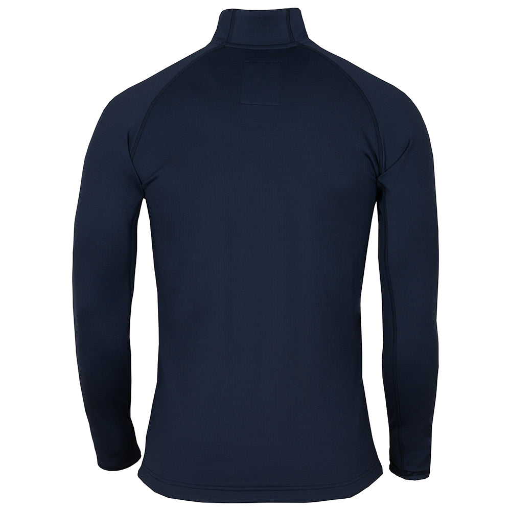Fjern - Mens Bresprekk Half Zip Grid Fleece (Navy/Rust) | Designed to meet the demands of ever-changing alpine conditions, the Bresprekk functions as both a winter baselayer and a lightweight midlayer