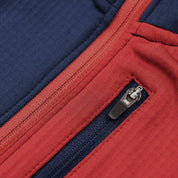 Fjern - Mens Bresprekk Half Zip Grid Fleece (Navy/Rust) | Designed to meet the demands of ever-changing alpine conditions, the Bresprekk functions as both a winter baselayer and a lightweight midlayer
