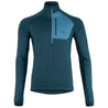 Fjern - Mens Bresprekk Half Zip Grid Fleece (Petrol/Arctic Blue) | Designed to meet the demands of ever-changing alpine conditions, the Bresprekk functions as both a winter baselayer and a lightweight midlayer