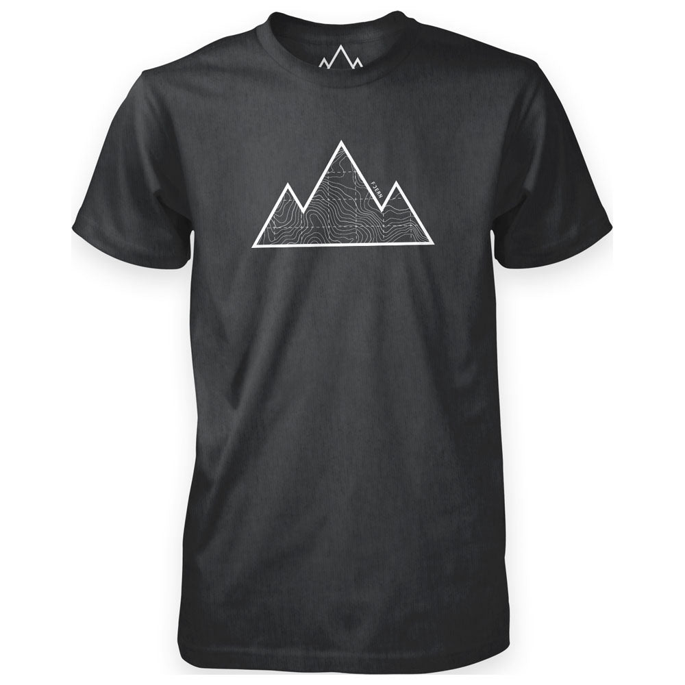 Fjern - Mens Contours T-Shirt (Black Marl) | Our sustainable branded tee is the perfect choice for those who love to explore the mountains while caring for the environment