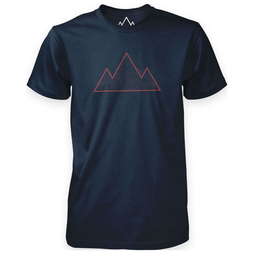 Fjern - Mens Contours T-Shirt (Navy Marl) | Our sustainable branded tee is the perfect choice for those who love to explore the mountains while caring for the environment