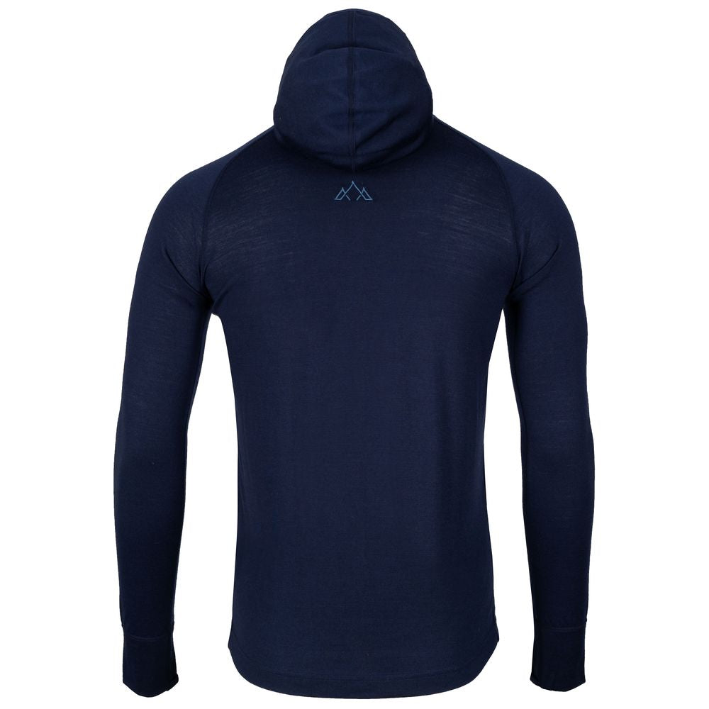 Fjern - Mens Första Merino Blend Long Sleeve Hoodie Baselayer (Navy) | Embark on your next adventure with the Första Hoodie, a lightweight and high-performance technical hoodie