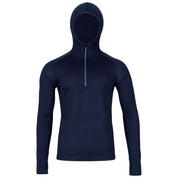 Fjern - Mens Första Merino Blend Long Sleeve Hoodie Baselayer (Navy) | Embark on your next adventure with the Första Hoodie, a lightweight and high-performance technical hoodie