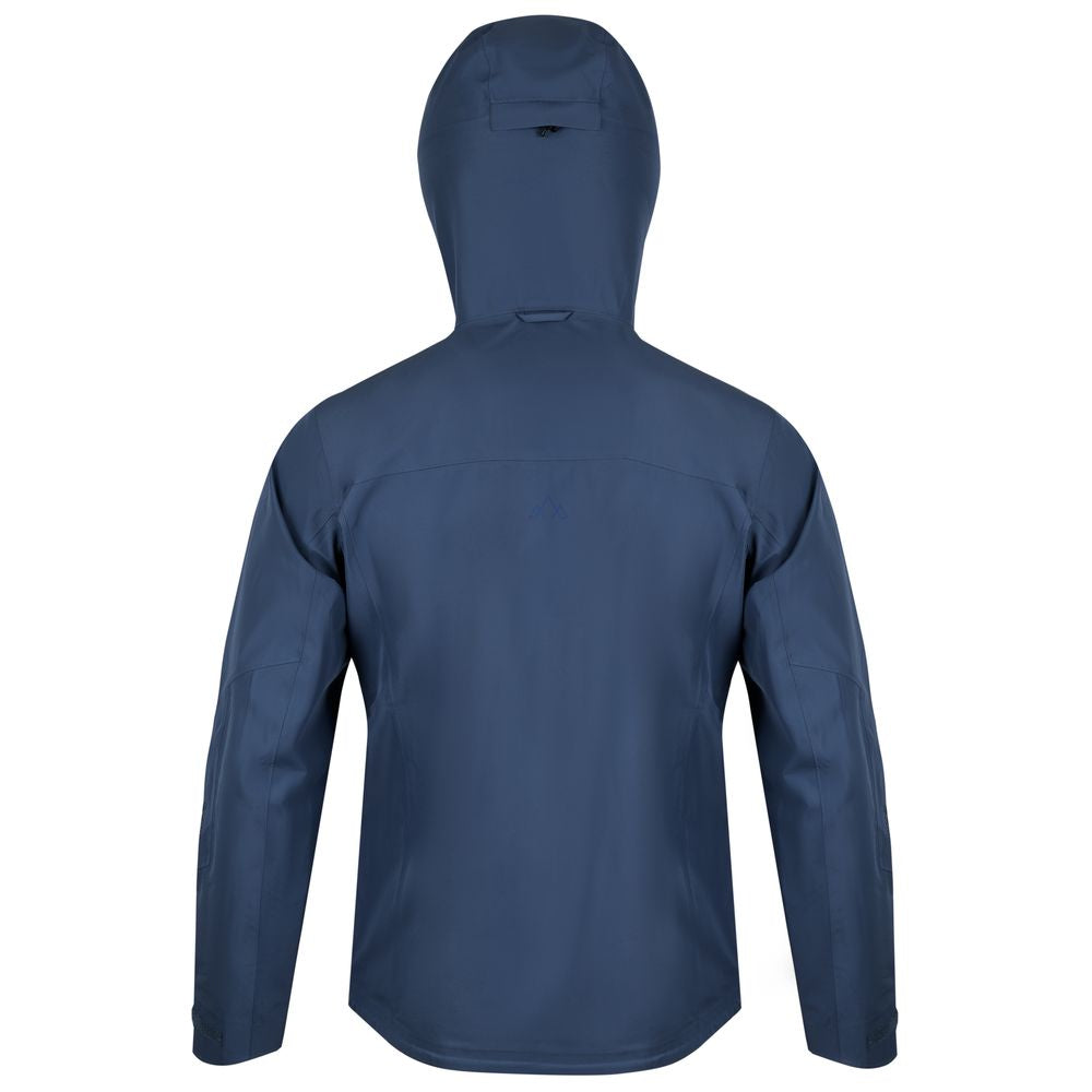 Fjern - Mens Forsvar Eco Waterproof Jacket (Indigo) | A testament to sustainable exploration, the Forsvar integrates planet-conscious waterproofing with a 15k/15k ecoSHIELD® fabric, crafted entirely from recycled polyester