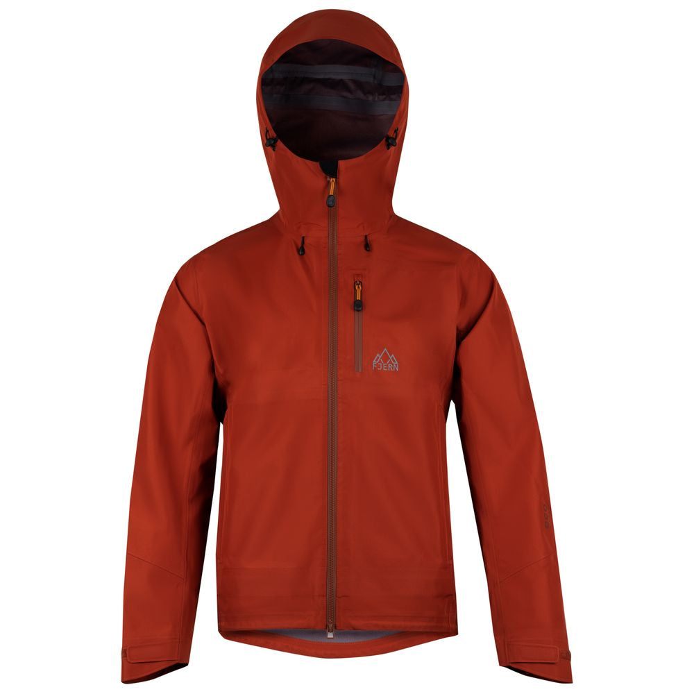 Fjern - Mens Forsvar Eco Waterproof Jacket (Spice) | A testament to sustainable exploration, the Forsvar integrates planet-conscious waterproofing with a 15k/15k ecoSHIELD® fabric, crafted entirely from recycled polyester