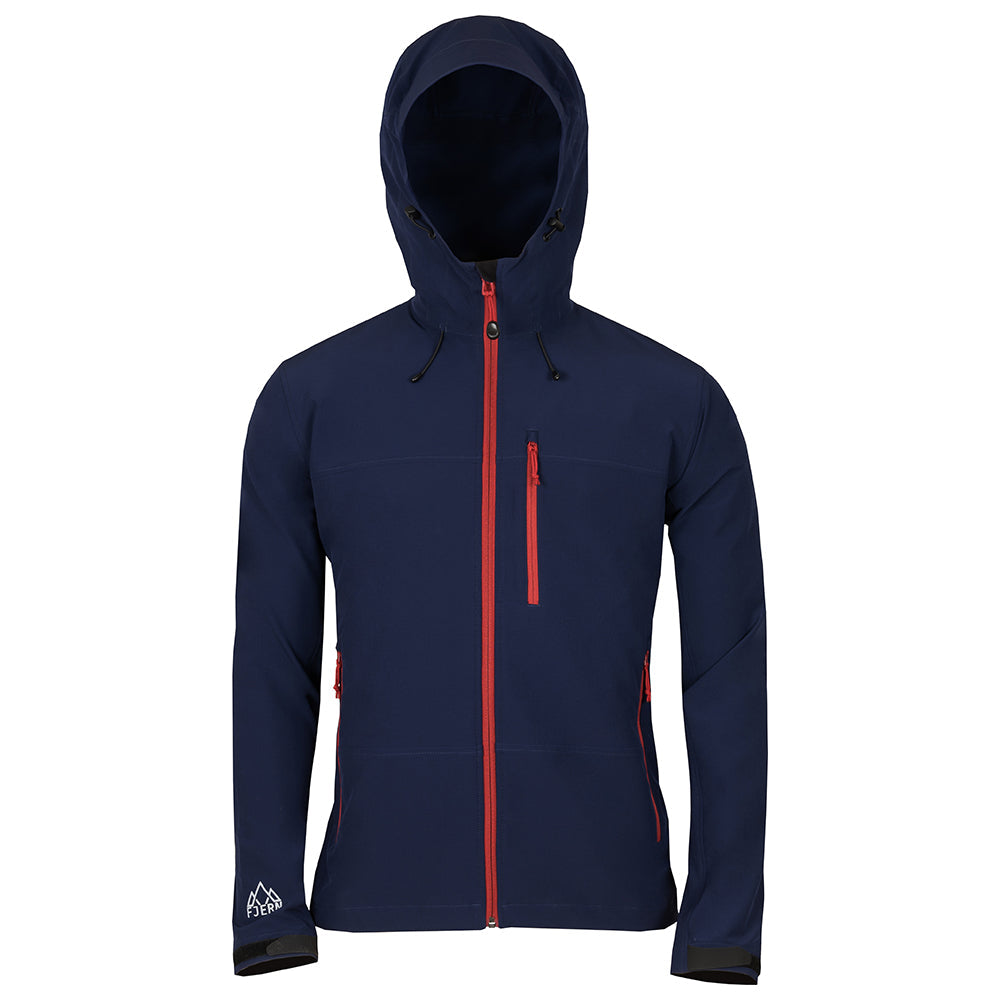 Fjern - Mens Grenser Softshell Jacket (Navy/Rust) | Conquer the mountains with the Grenser softshell, the ultimate jacket for alpine adventures