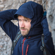 Fjern - Mens Grenser Softshell Jacket (Navy/Rust) | Conquer the mountains with the Grenser softshell, the ultimate jacket for alpine adventures