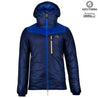 Fjern - Mens Husly Super Insulated Jacket (Navy/Electric) | Brave the extreme cold with our warmest insulated layer, perfect for climbing and outdoor adventures in frigid conditions