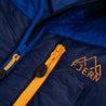 Fjern - Mens Husly Super Insulated Jacket (Navy/Electric) | Brave the extreme cold with our warmest insulated layer, perfect for climbing and outdoor adventures in frigid conditions