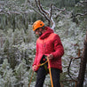 Fjern - Mens Husly Super Insulated Jacket (Red/Orange) | Brave the extreme cold with our warmest insulated layer, perfect for climbing and outdoor adventures in frigid conditions