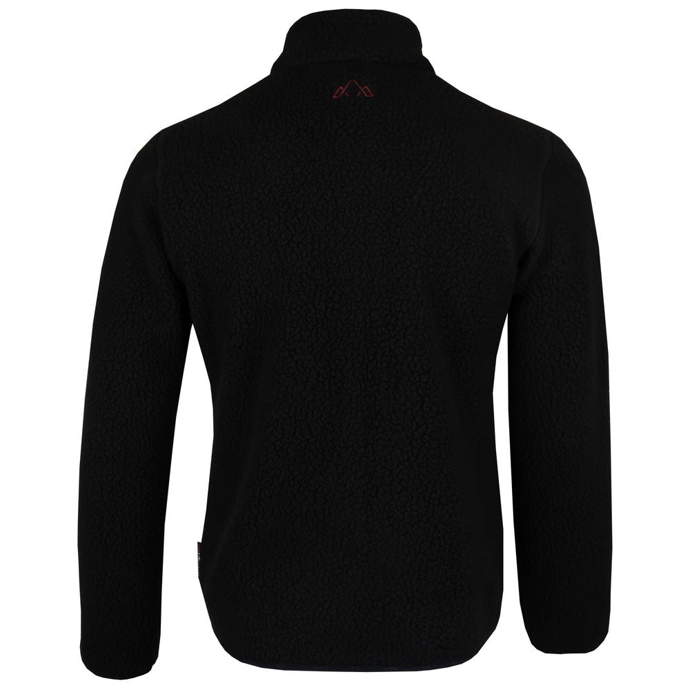 Fjern - Mens Koselig Polartec Fleece Jacket (Black/Rust) | Stay warm and cosy on your alpine adventures with our mid-layer Polartec fleece