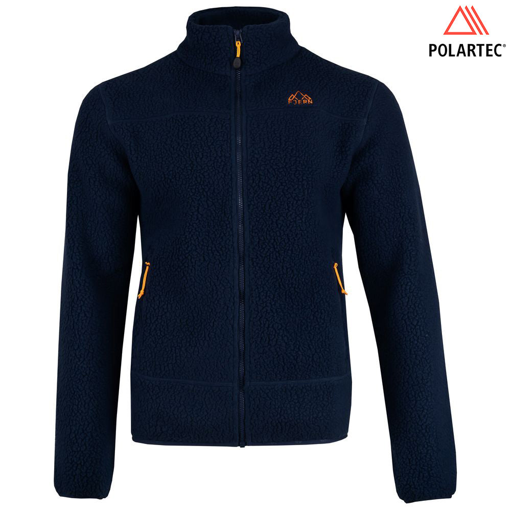 Fjern - Mens Koselig Polartec Fleece Jacket (Navy/Sunshine) | Stay warm and cosy on your alpine adventures with our mid-layer Polartec fleece