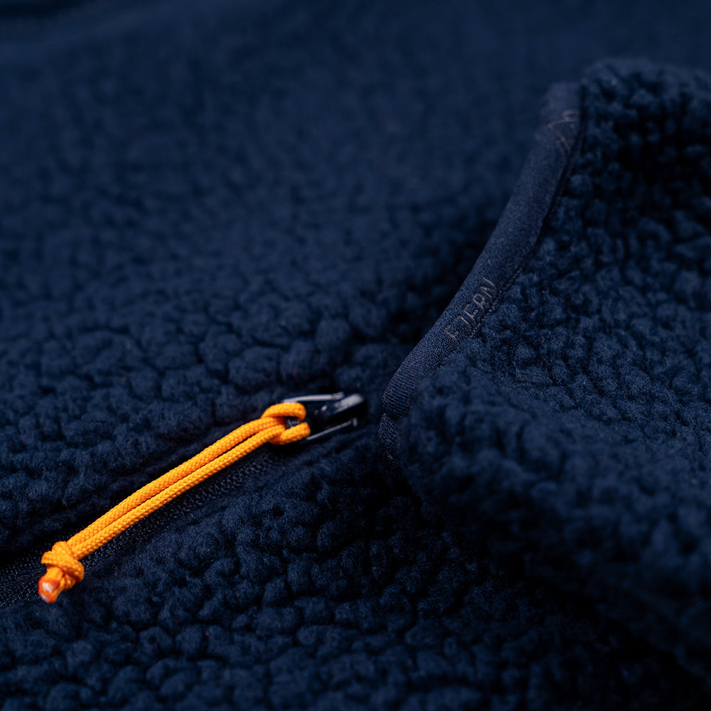 Fjern - Mens Koselig Polartec Fleece Jacket (Navy/Sunshine) | Stay warm and cosy on your alpine adventures with our mid-layer Polartec fleece