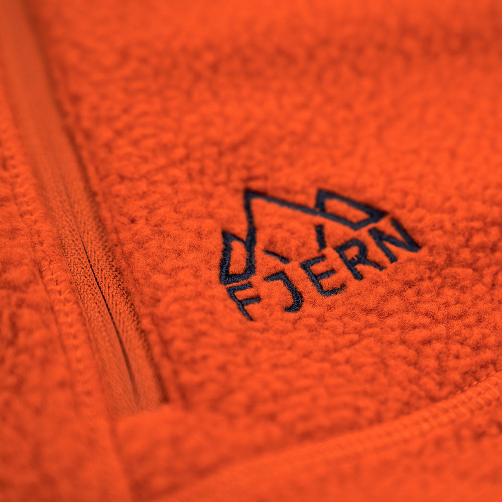 Fjern - Mens Mysig Eco Full Zip Fleece (Burnt Orange/Navy)