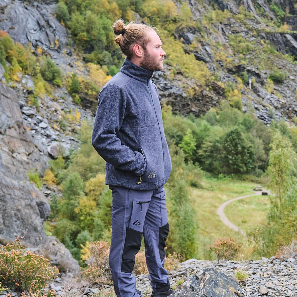 Fjern - Mens Mysig Eco Full Zip Fleece (Storm/Lime) | The Mysig Eco Fleece is your essential mid-layer for every outdoor adventure