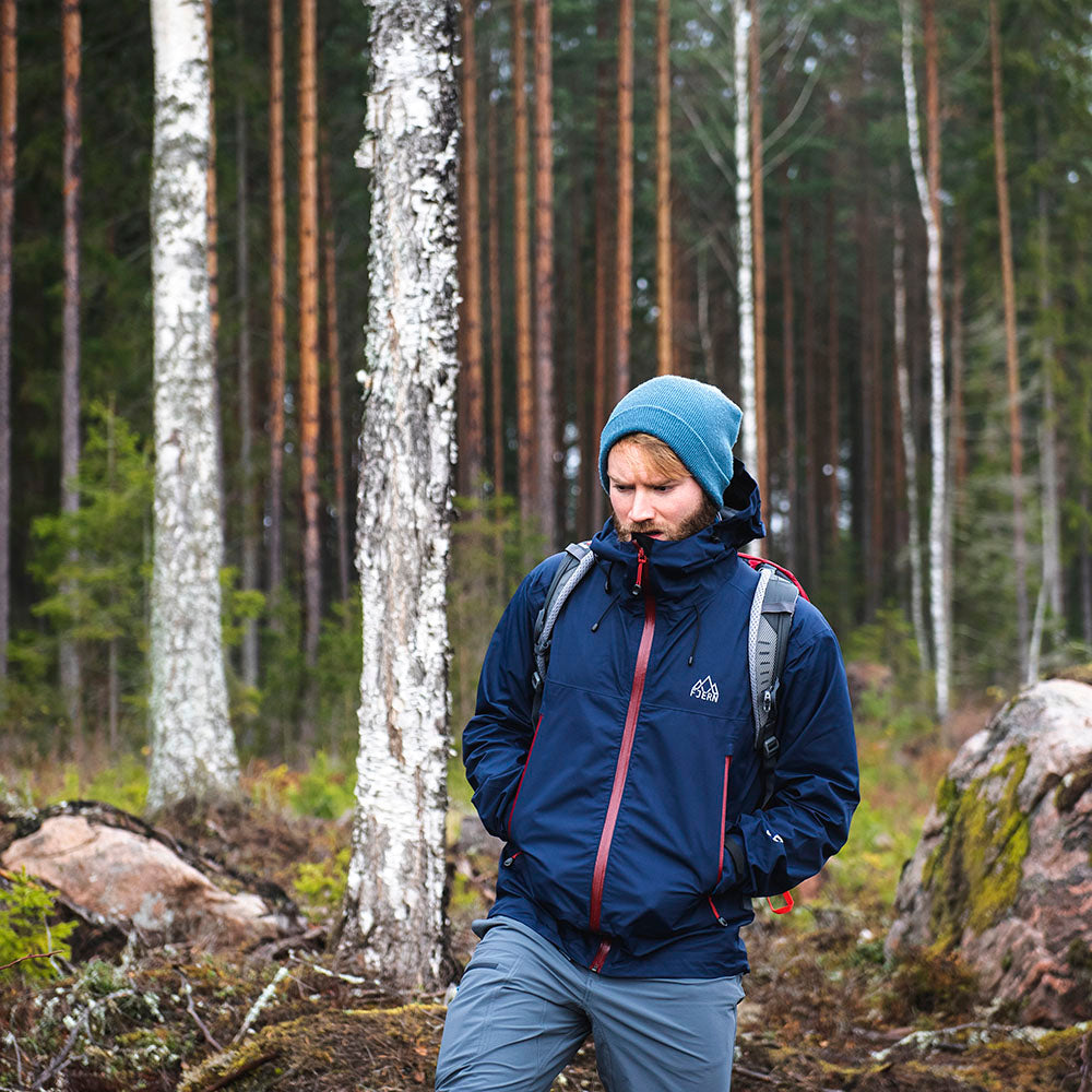 Fjern | Mens Orkan Waterproof Shell Jacket (Navy/Rust)