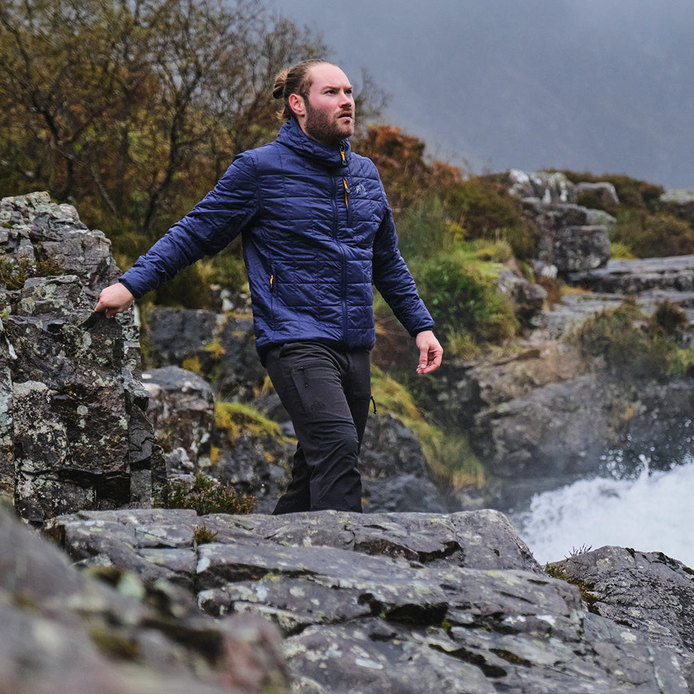 Fjern - Mens Skydda Eco Packable Insulated Jacket (Navy/Sunshine) | The Skydda is your lightweight, packable companion