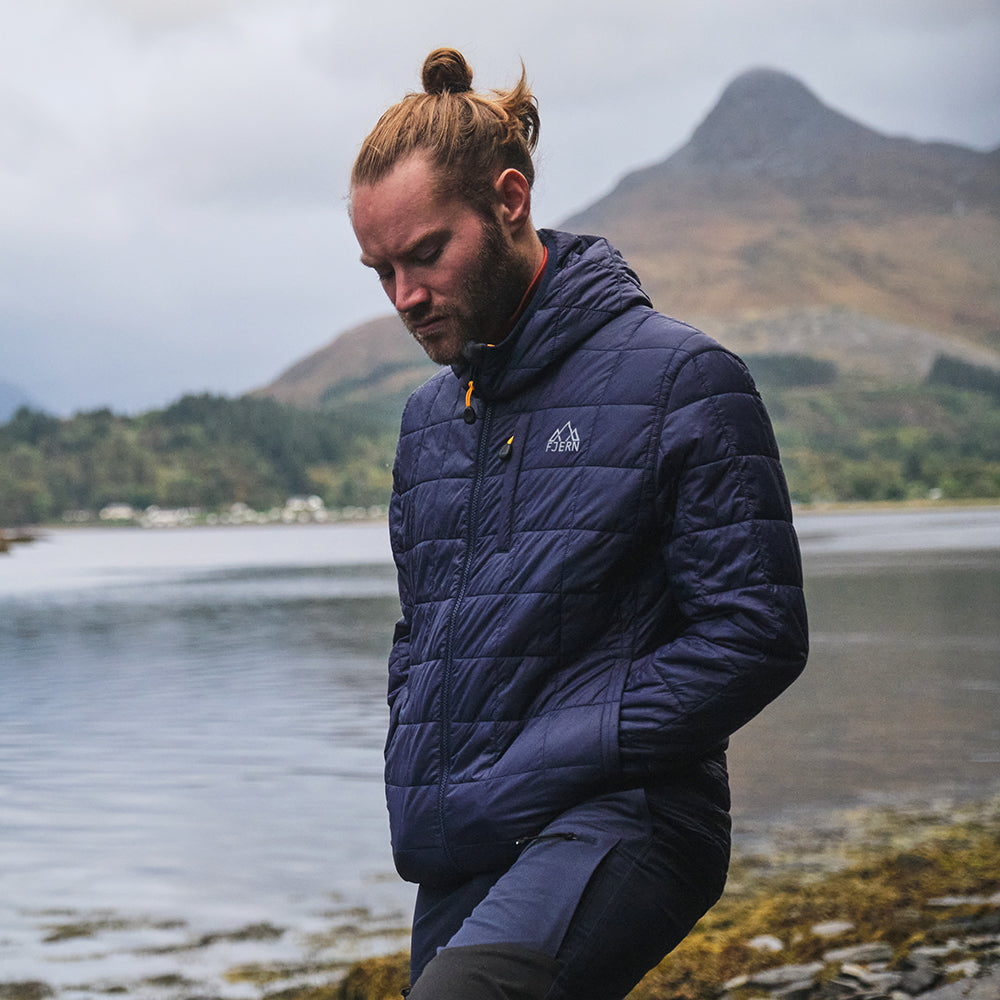 Fjern - Mens Skydda Eco Packable Insulated Jacket (Navy/Sunshine) | The Skydda is your lightweight, packable companion