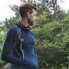 Fjern - Mens Terreng Merino Blend Half Zip Hoodie (Navy) | Embark on your next alpine adventure with a light-weight, technical hoodie designed for performance