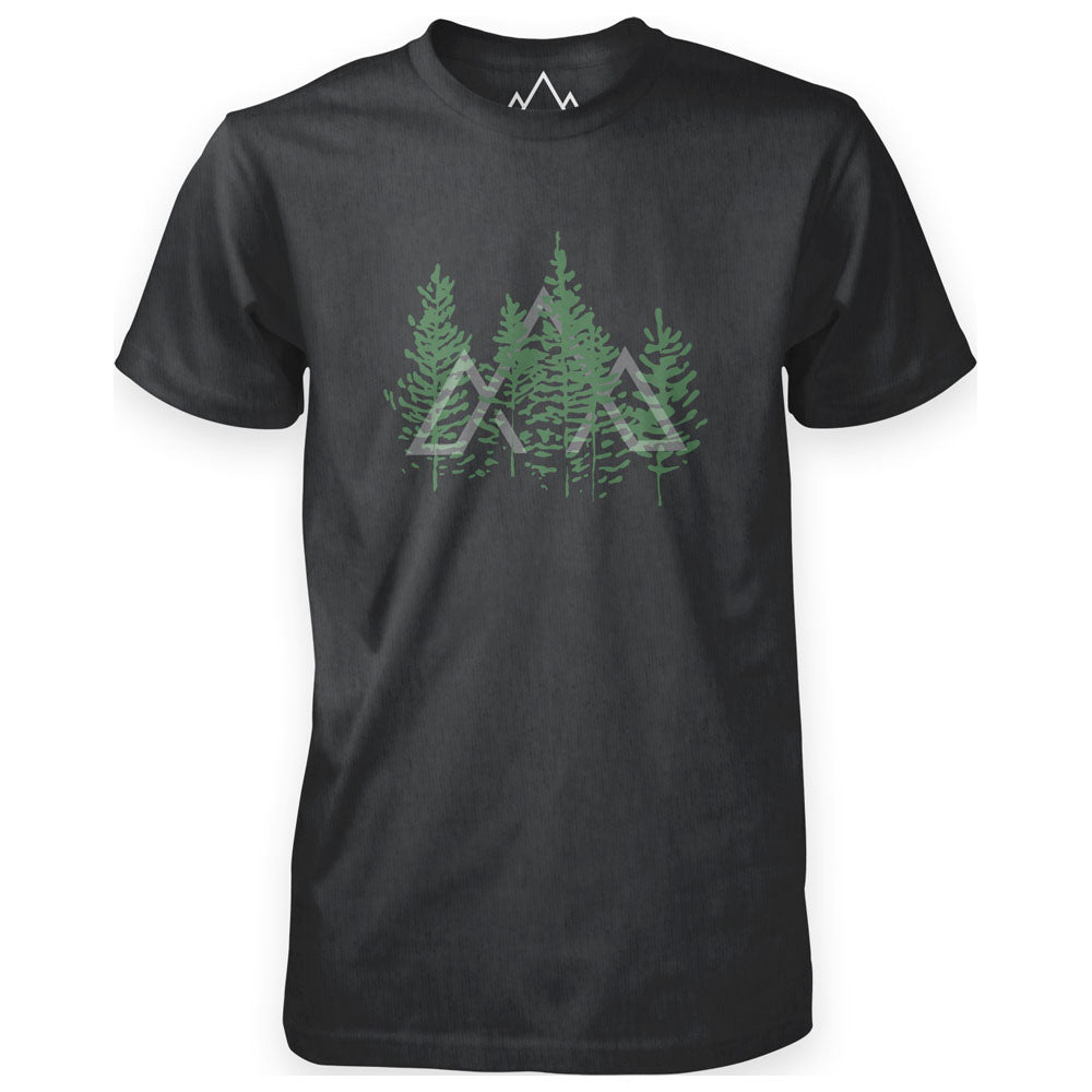 Fjern - Mens Tree Line T-Shirt (Black Marl) | Step into the wild with our eco-friendly casual tee, made from 100% recycled materials