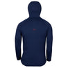 Fjern - Mens Vandring Stretch Fleece Jacket (Navy/Rust) | The Vandring is a mid-weight technical fleece hoodie designed for warmth, flexibility, and performance