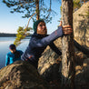 Fjern - Mens Vandring Stretch Fleece Jacket (Navy/Rust) | The Vandring is a mid-weight technical fleece hoodie designed for warmth, flexibility, and performance