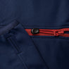 Fjern - Mens Vandring Stretch Fleece Jacket (Navy/Rust) | The Vandring is a mid-weight technical fleece hoodie designed for warmth, flexibility, and performance
