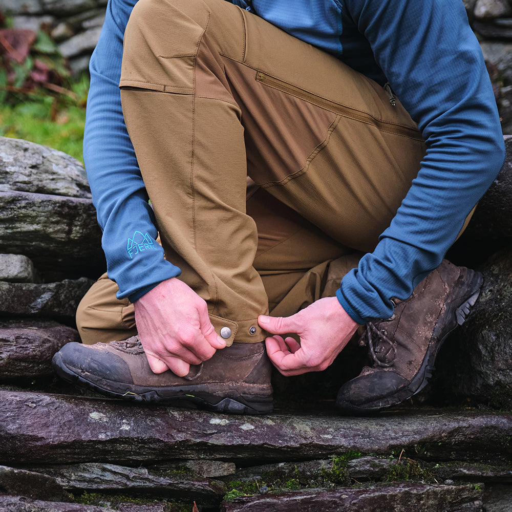 Fjern - Mens Vinter Trousers (Moss/Olive) | Tackle the wilderness with our Vinter mountaineering trousers, built for versatility and performance in 3-season conditions