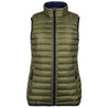 Fjern - Womens Aktiv Down Gilet (Olive/Navy) | Gear up your alpine performance with the Aktiv Gilet, a versatile and lightweight insulated layer that offers core warmth without the bulk