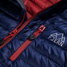 Fjern - Womens Aktiv Down Hoodless Jacket (Navy/Rust) | Venture further with the Aktiv, a versatile and lightweight insulated layer that offers exceptional warmth in a compact package