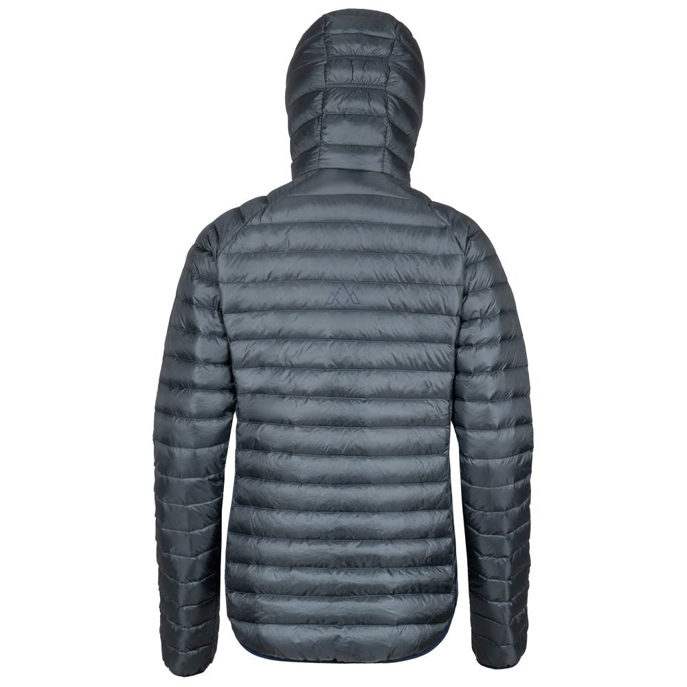 Fjern - Womens Aktiv Down Hooded Jacket (Charcoal/Navy) | Venture further with the Aktiv, a versatile and lightweight insulated layer that offers exceptional warmth in a compact package