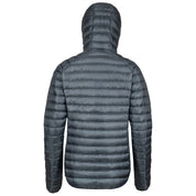 Fjern - Womens Aktiv Down Hooded Jacket (Charcoal/Navy) | Venture further with the Aktiv, a versatile and lightweight insulated layer that offers exceptional warmth in a compact package