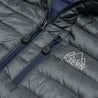 Fjern - Womens Aktiv Down Hooded Jacket (Charcoal/Navy) | Venture further with the Aktiv, a versatile and lightweight insulated layer that offers exceptional warmth in a compact package