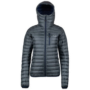 Fjern - Womens Aktiv Down Hooded Jacket (Charcoal/Navy) | Venture further with the Aktiv, a versatile and lightweight insulated layer that offers exceptional warmth in a compact package