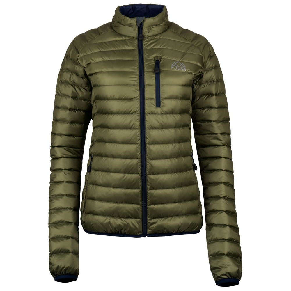 Fjern - Womens Aktiv Down Hoodless Jacket (Olive/Navy) | Venture further with the Aktiv, a versatile and lightweight insulated layer that offers exceptional warmth in a compact package