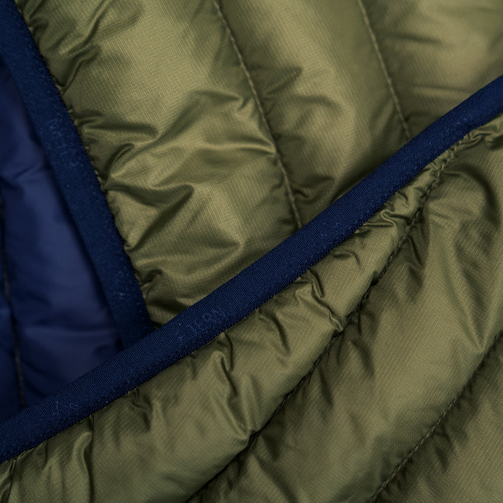 Fjern - Womens Aktiv Down Hoodless Jacket (Olive/Navy) | Venture further with the Aktiv, a versatile and lightweight insulated layer that offers exceptional warmth in a compact package