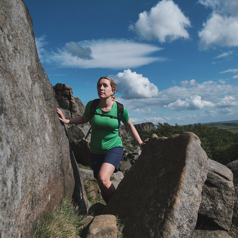 Fjern - Womens Andas Crew (Green) | Find comfort and performance with our lightweight technical short sleeve crew, crafted from innovative S