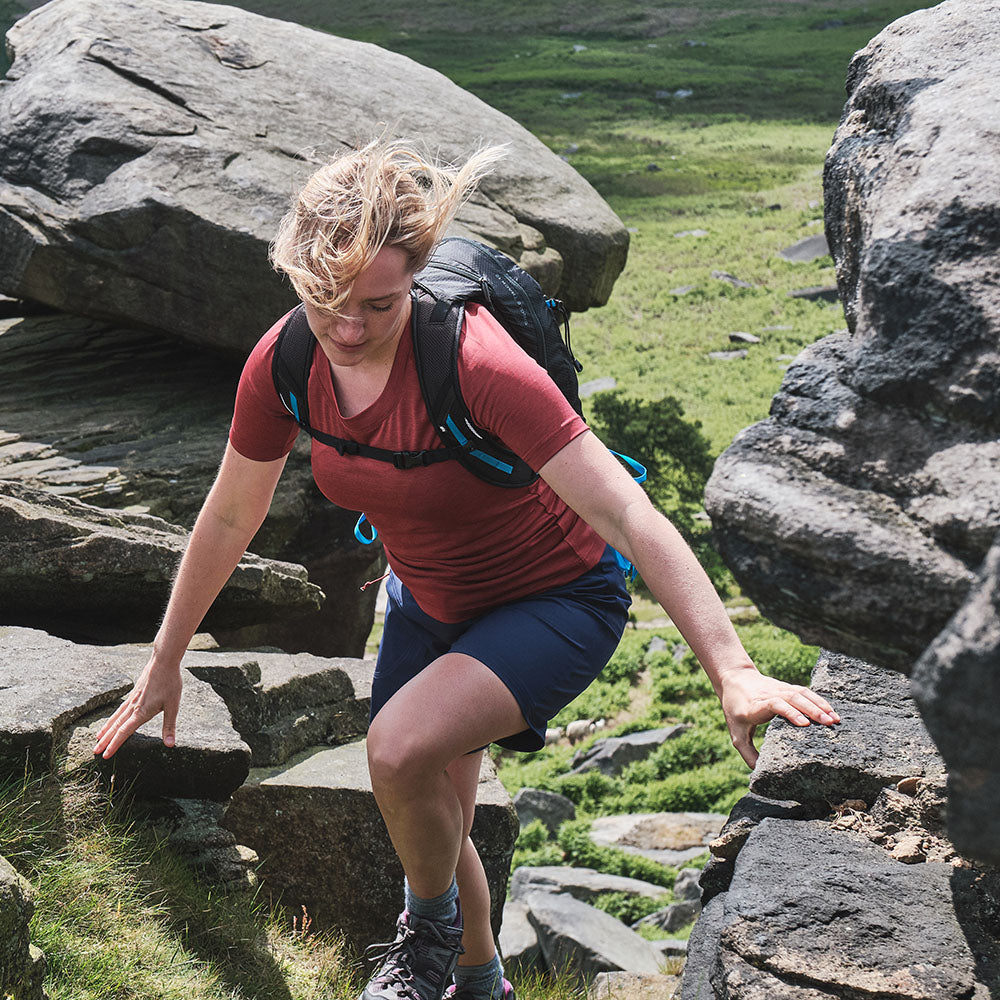 Fjern - Womens Andas Crew (Rust) | Find comfort and performance with our lightweight technical short sleeve crew, crafted from innovative S