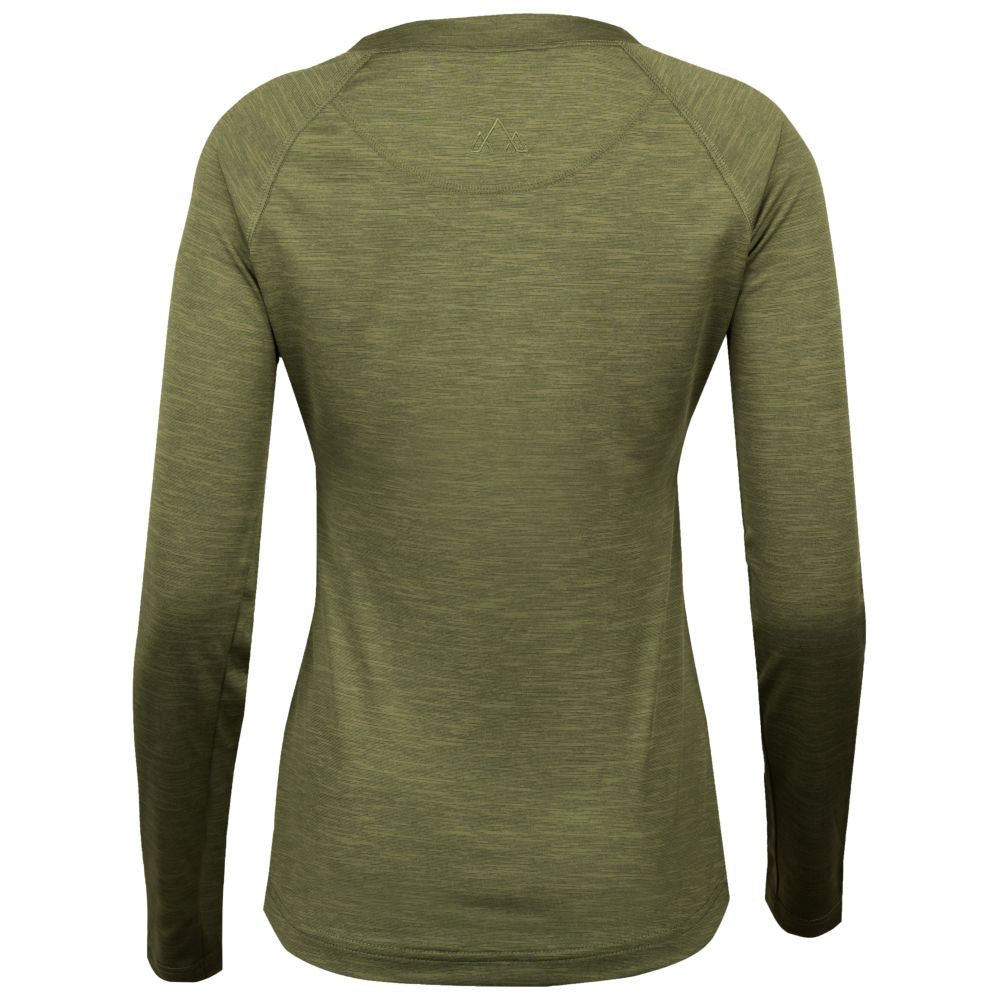 Fjern - Womens Andas Long Sleeve Crew (Olive) | Our lightweight technical long sleeve crew is crafted from S