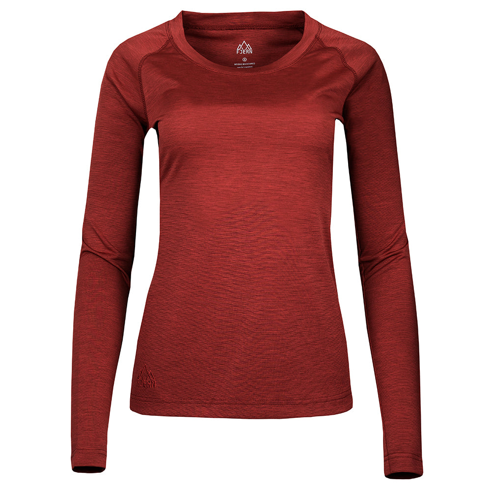 Fjern - Womens Andas Long Sleeve Crew (Rust) | Our lightweight technical long sleeve crew is crafted from S