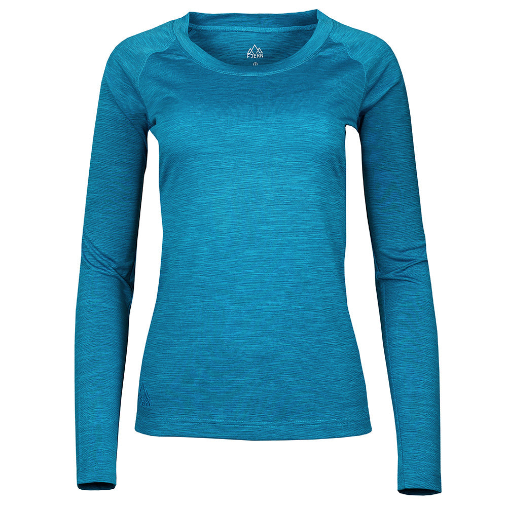 Fjern - Womens Andas Long Sleeve Crew (Teal) | Our lightweight technical long sleeve crew is crafted from S