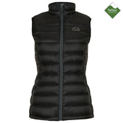 Fjern - Womens Arktis Down Gilet (Black/Charcoal) | Designed to provide core warmth without the weight, this gilet features a clean, sleeveless design for unrestrictive movement during active pursuits