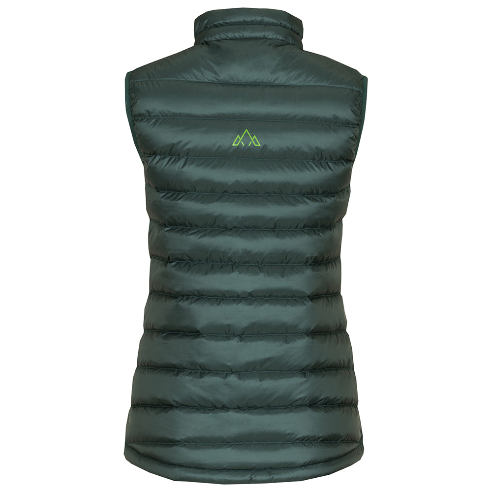 Fjern - Womens Arktis Down Gilet (Pine/Green) | Designed to provide core warmth without the weight, this gilet features a clean, sleeveless design for unrestrictive movement during active pursuits