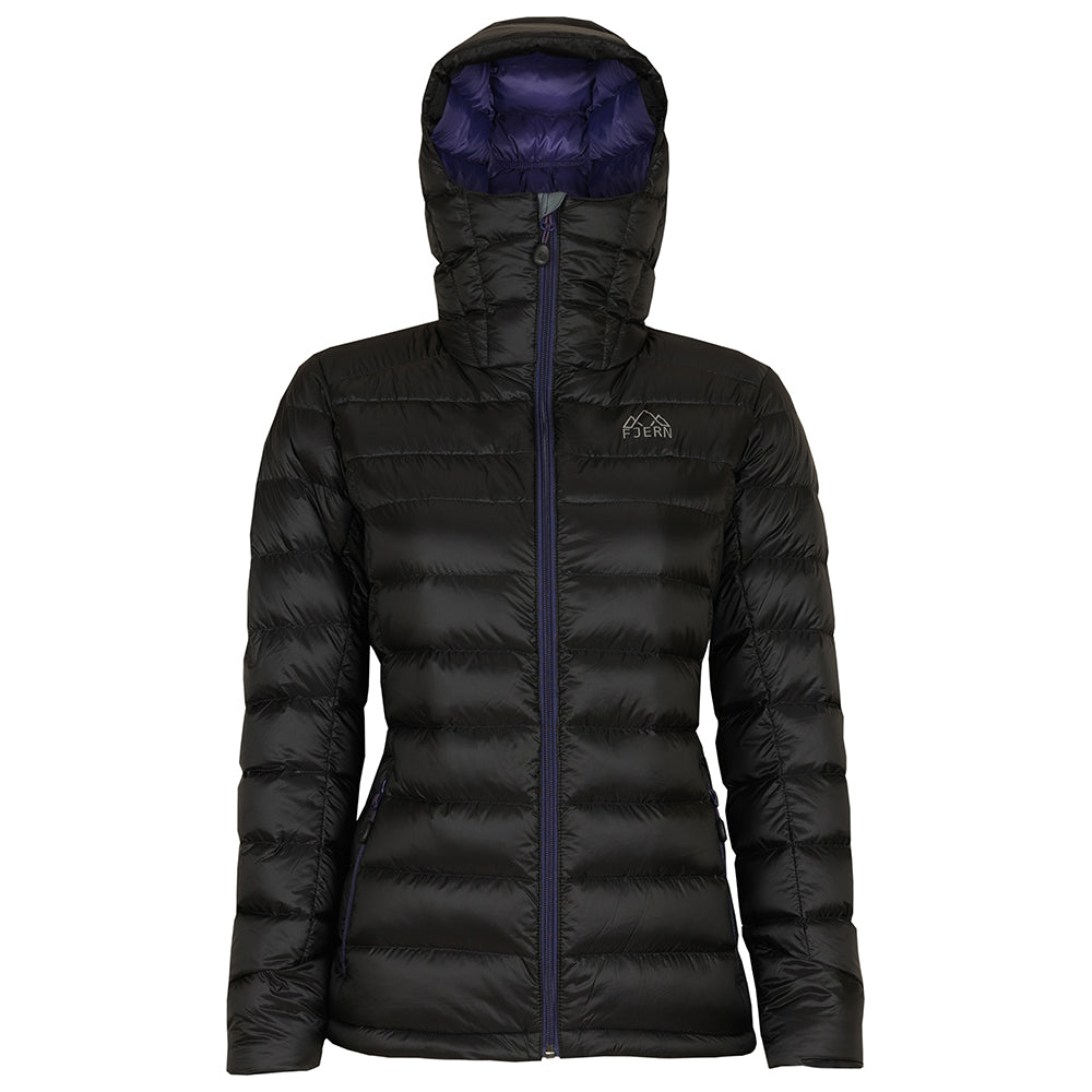 Fjern - Womens Arktis Down Hooded Jacket (Black/Purple) | The Arktis is an incredibly versatile insulated layer that stands strong in brutal conditions